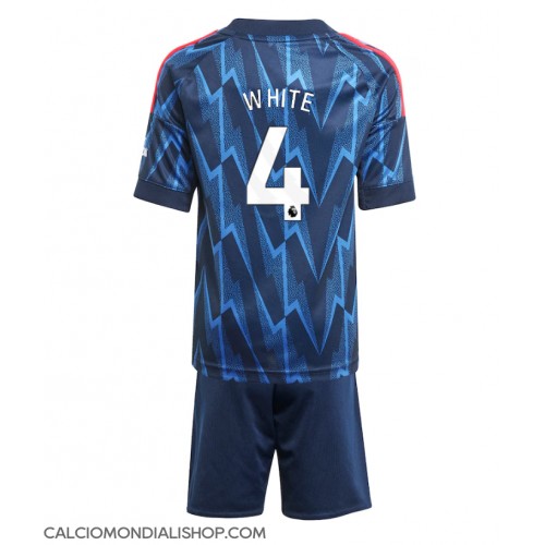 Maglie da calcio Arsenal Ben White #4 Seconda Maglia Bambino 2025-26 Manica Corta (+ Pantaloni corti)
